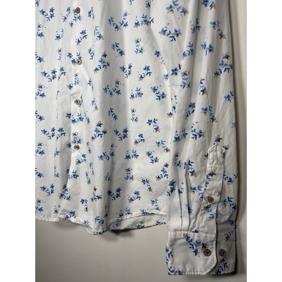 DENIM & FLOWER Ricky Singh Button Down Ditsy Floral Cotton Shirt Size Large - Picture 2 of 6